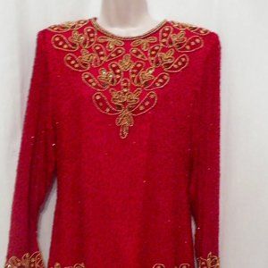 BRILLIANTE BY J.A. RED COCKTAIL DRESS SIZE P/L